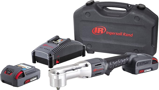 Ingersoll Rand W5330-K22 3/8" 20V Angle Cordless Impact Wrench 2 Battery Kit, 180 ft-lb Torque, Friction Ring Retainer