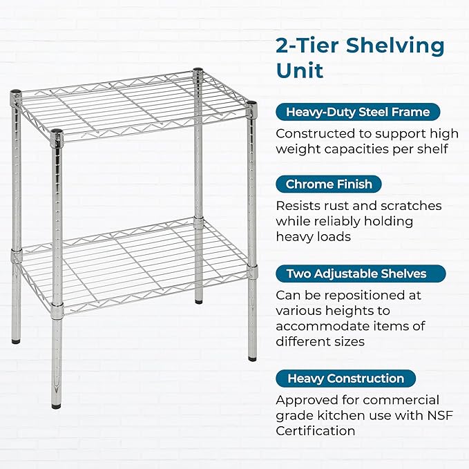 Honey-Can-Do 14x24x24 Shelving Unit CRM SHF-09374 Chrome, 500 lbs