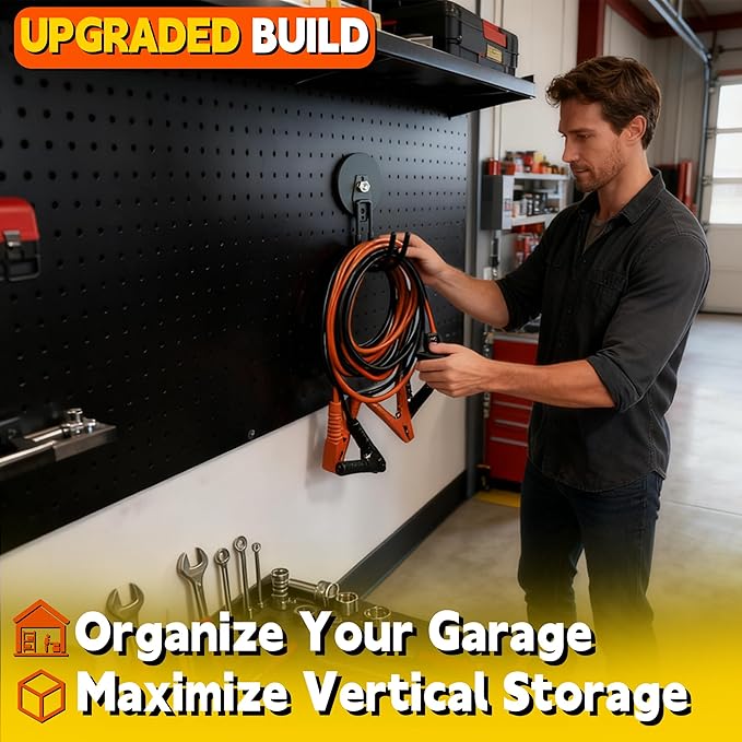 ULIBERMAGNET Upgraded Extra Large Magnetic Hooks,2 Pack Heavy Duty Ultimate Magnetic Hooks for Metal Cabinet,Pegboard,Garage Shelve,Tool Shed,RV,Shipping Containers (Black/3.46inch)