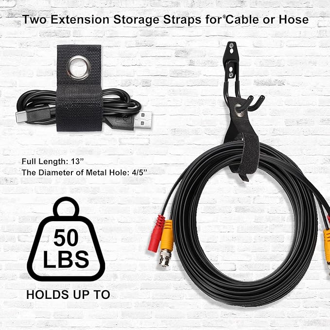 Garage Hook Heavy Duty Wall Storage Hangers, 30 Pack Garage Storage Hooks Steel Tool Black for Ladders, Ropes, Garden Tools