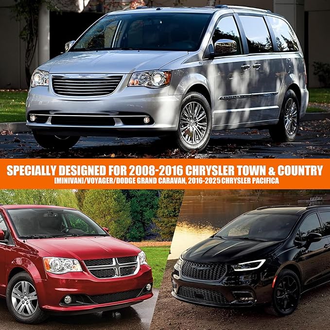 Waterproof Car Cover Replace for 2008–2025 Chrysler Town & Country, Chrysler Pacifica and Dodge Grand Caravan Minivan, 6 Layers All Weather Car Cover with Zipper Door for Snow Rain Dust Protection