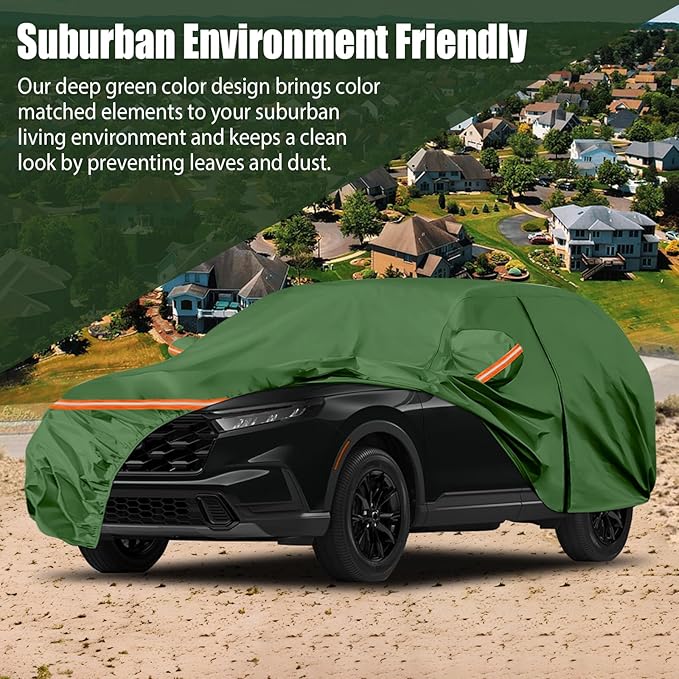 Waterproof Car Covers Replace for 2002-2025 Honda CRV, Multilayer Heavy Duty with Cotton Liner All Weather Custom-fit Car Cover with Zipper Door, Windproof Bands for Snow Rain Dust Protection