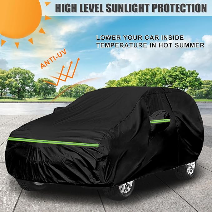 Waterproof Car Cover Compatible with Honda HR-V 2022-2025 Accessories, Black 210T Inside Cotton Cover with Door Zippers for Snow Rain Dust Outdoor Protection