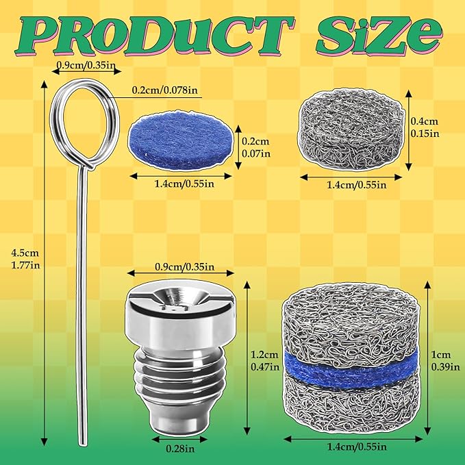 3 Pieces 1.1 mm Orifice Foam Cannon Nozzle and Foam Maker Meshes Kit for Foam Cannon Replacement Thread Nozzle Tips and Mesh Filter, with Cleaning Tools, 3000PSI