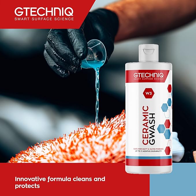 Gtechniq Car Shampoo, 2-in-1 Ceramic GWash and Hydrophobic Coating for Car Cleaning 500ml | Advanced Car Care Solution Cleans and Repels Dirt, Long Losting Protection and Shine, Easy to Apply
