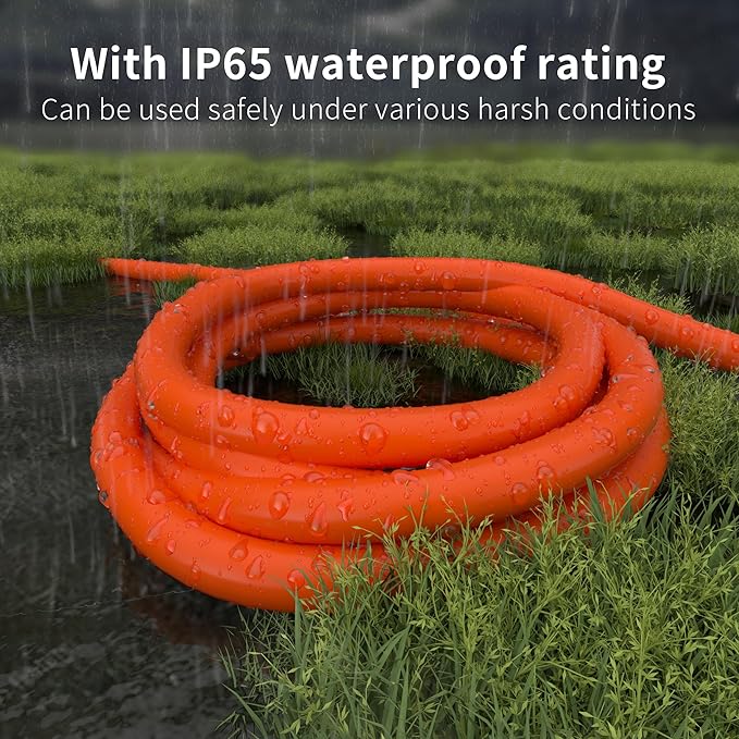 HUANCHAIN 12/3 Gauge Heavy Duty Outdoor Extension Cord 50 ft Waterproof with Lighted end, Flexible Cold-Resistant 3 Prong Electric Cord Outside, 15Amp 1875W 12AWG SJTW, Orange, ETL