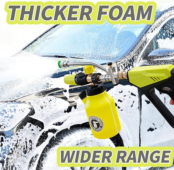 REALYOU Foam Cannon Kit with Pressure Washer Gun, Car Wash Foam Gun, 5 Pressure Washer Nozzle Tips, Dual-Connector Accessory