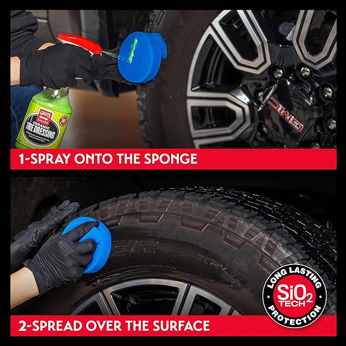Griot's Garage Ceramic Tire Dressing Coating for Car Detailing, Safe for Rubber, Vinyl, and Plastic Trim on Cars, Trucks, SUVs, Motorcycles, and RVs, 10856, One Gallon