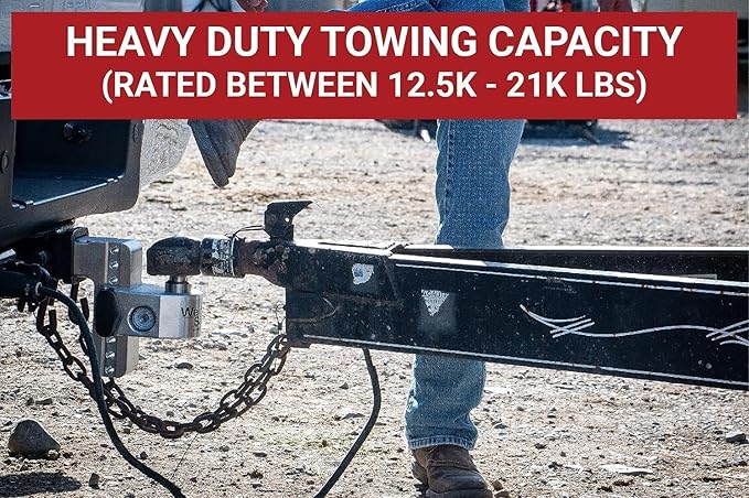Weigh Safe Aluminum Adjustable Trailer Hitch - Towing Hitch with Built-In Tongue Weight Scale - Compatible with 2.5" Receivers - 8" Drop, Stainless Steel Tow Balls, 18,500 GTW, 4-Piece Lock Set