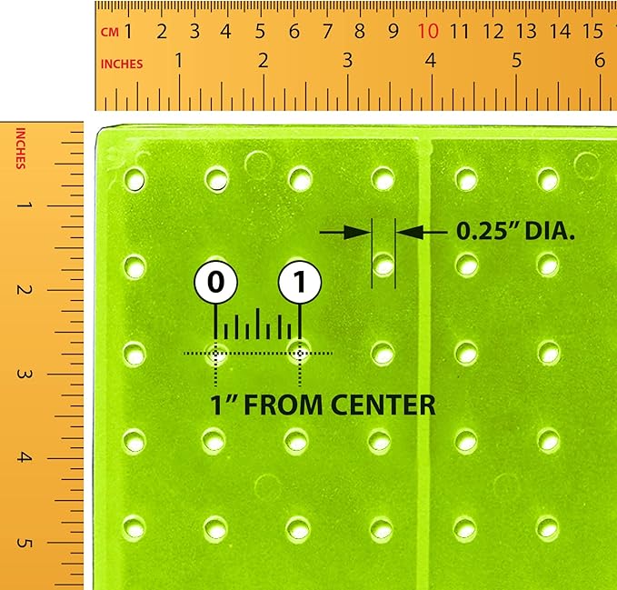 Azar Displays 703385-GRE-4C24, Four-Sided Revolving 8"W x 20"H Pegboard Counter Display w/ 24 Hooks- 4” Length, Green