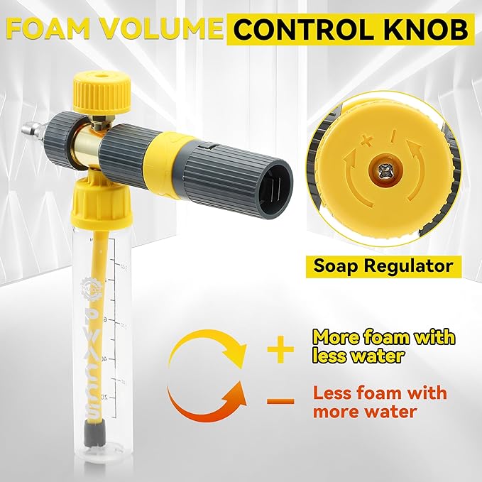 PWACCS Pressure Washer Gun with Foam Cannon, Mini No-Dilution Foam Cannon Pro Power Wash, Soap Cannon with 4 Nozzle Tips for Car Wash