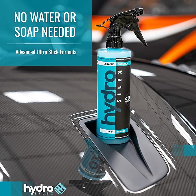 HydroSilex Ceramic Waterless Wash (16oz) Waterless Car Wash Spray For Car Detailing No Hose or Soap Needed Ultra Slick Lubricating Formula No Rinse, Spray Ceramic Coating.
