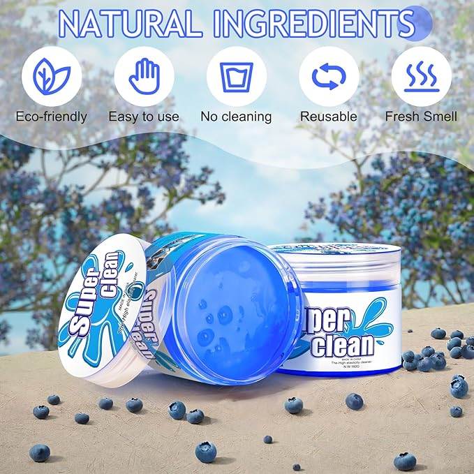 Car Cleaning Gel Car Cleaning Putty Car Putty Car Interior Cleaner Car Slime Car Detailing Kit Car Accessories Gifts for Men Women Stocking Stuffers Blue