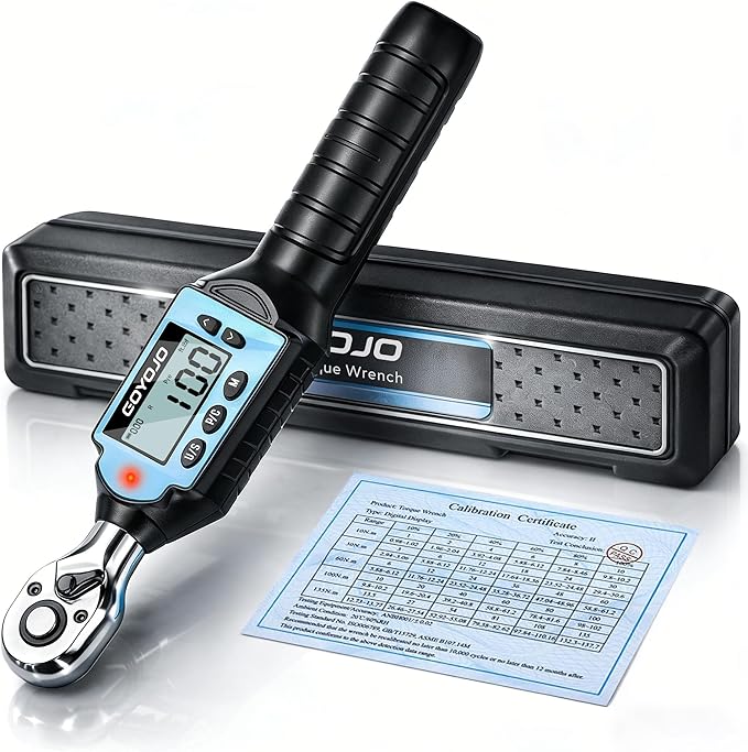 GOYOJO 1/2 Inch Digital Torque Wrench 7.37-73.76 ft-lb/10-100Nm High-Precision Professional Tool for Auto Repair, Motorcycle Maintenance, and DIY Projects ±2% Accuracy