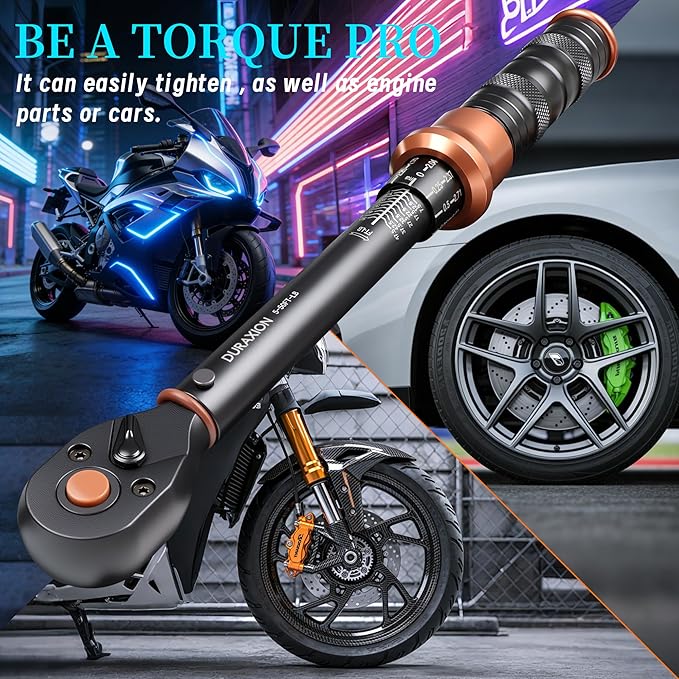Torque Wrench 3/8” Dual Range Scales 5-50 Ft-Lb/6.8-67Nm, ±3% Precision, 72 tooth Dual-direction Torque Wrenchs for Bike, Motorcycle and Car Repair