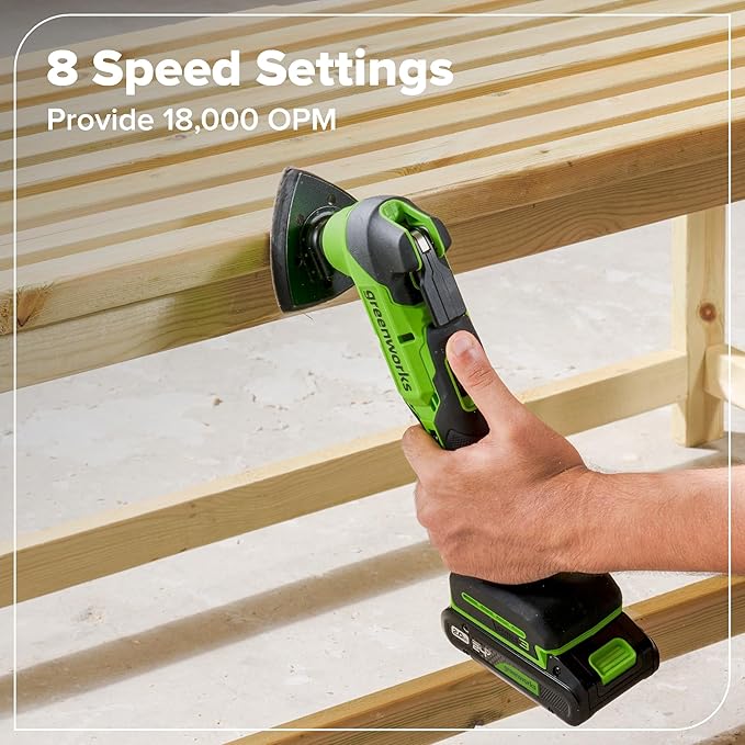Greenworks 24V Brushless 10PC TOOL, Drill+Impact Driver+Circular Saw+Recip Saw+Jig Saw+Sander+Light+Multi-Tool+Nailer+Grinder (2) 4.0Ah+2.0Ah Batteries (24,000mAh PB) USB-C Charger, High Efficiency