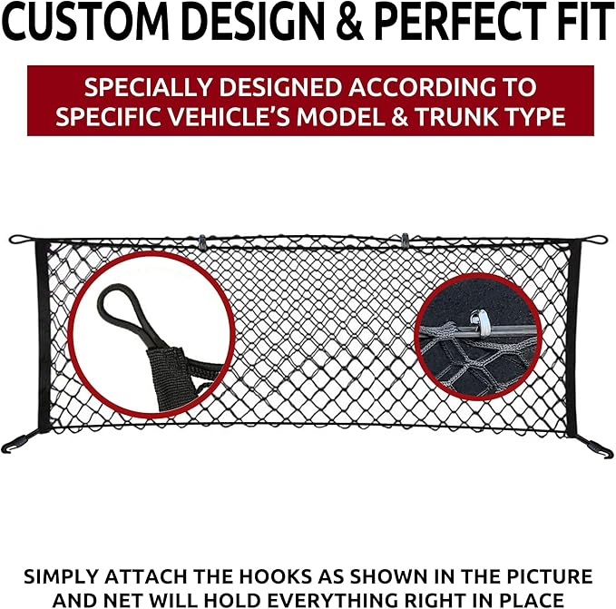 Envelope Style Automotive Elastic Trunk Mesh Cargo Net for Subaru Ascent 2019-2025 - Premium Trunk Organizers and Storage - Luggage Net for SUV - Best Car Organizer for Subaru Ascent