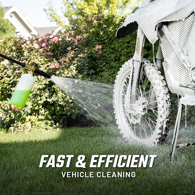 Slick Products Pressure Washer Foam Cannon – High Foaming Car Wash Soap Blaster with 1/4" Quick Connect | Thick Suds & Snow Foam Gun for Car, Truck, Motorcycle, ATV, UTV, Dirt Bike & More