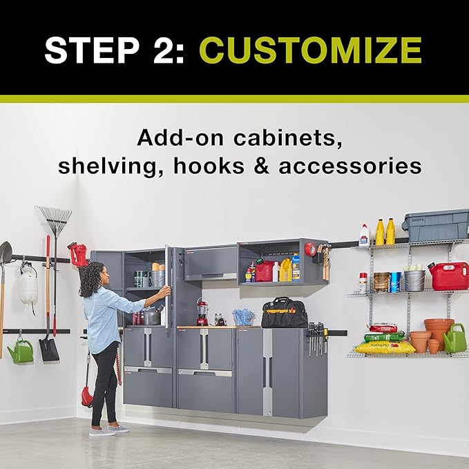 Rubbermaid FastTrack 2-Door Base Cabinet, Garage Storage Systems, Garage Organization