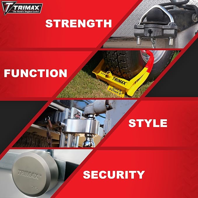 TRIMAX THP3XL - Trailer Door Lock (3 Pack Keyed Alike) - Shackleless Puck Lock for Trailers, Universal Fit, Weather Resistant