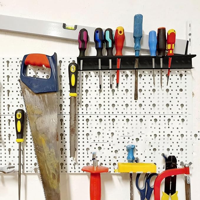 Screwdriver Holder Wall Mount with 23 Holes, 12.6" Long, Heavy Duty Hand Tool Box Organizer Holders Rack Storage Peg Board for Screw Driver Pliers for Garage Workshop Shed (No Screwdriver Included)