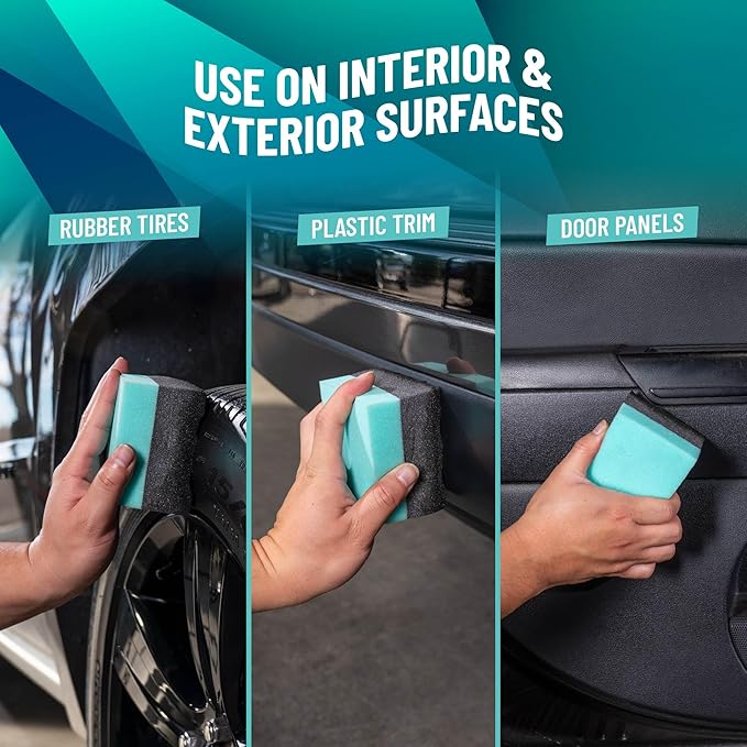 Chemical Guys Wonder Wave Durafoam Tire Shine Applicator Pads - Foam Pads for Applying Tire Dressings, Protectants, Wax, Polish and Car Detailer Products for Trucks and SUVs -, 2 Count (Pack of 4)
