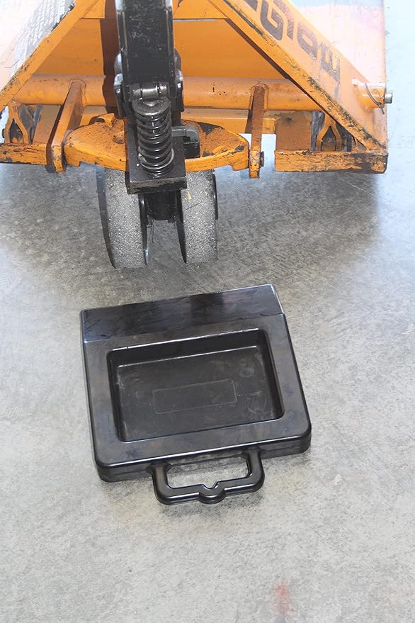 Pallet Jack Wheel Chock - Stop Rolling in Trailer or Truck - Rubber Heavy Duty Stopper with Base - Black