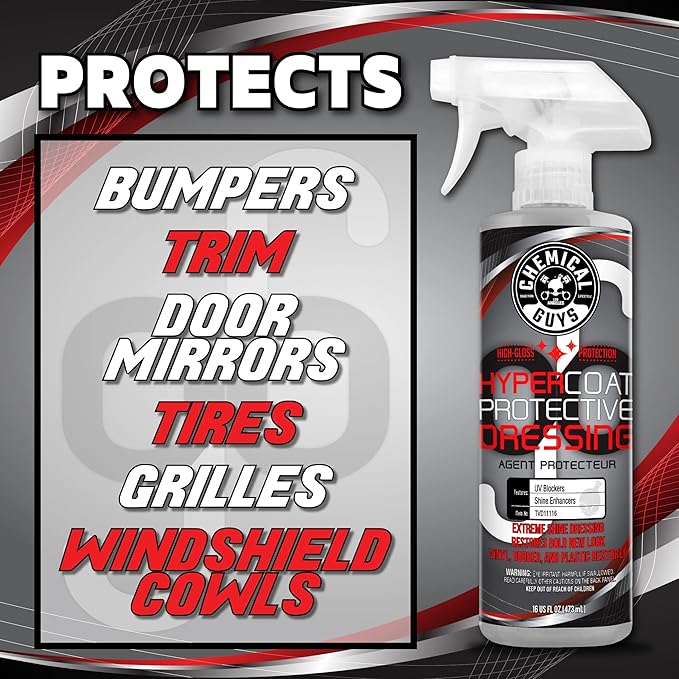 Chemical Guys G6 HyperCoat High Gloss Protectant Dressing, For Vinyl, Rubber, Plastic, Tires and Trim, Gloss Dressing Restores Shine & Protection for Cars, Trucks, Motorcycles, SUVs and RVs, 16 oz