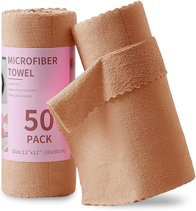 Jessy Home 2 Roll Reusable Paper Towels,100 Sheets Tear Away Microfiber Cleaning Cloth, Lint Free Cleaning Rags for Kitchen, Dishcloth,Household Cleaning Supplies