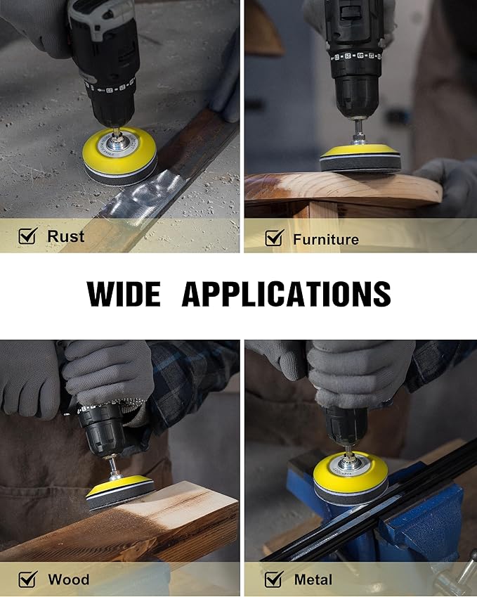 143 PCS Drill Polishing Kit, 3 Inch Sanding Disc Headlight Restoration Kit 60 to 10000 Grit Buffing Pads for Car Sanding, Waxing, Buffing, Scouring, Cleaning