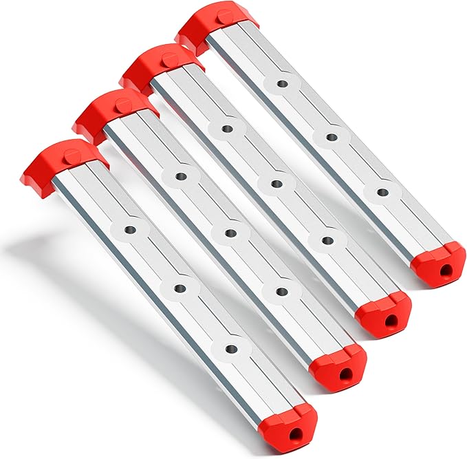 Alpha Engineered Threaded Replacement Packout Rails 7.7” (195mm) Compatible with Milwaukee Packout Tool Box 48-22-8425 Includes End Caps - Heavy Duty Aluminum Rails - Fits Packout Accessories – Silver