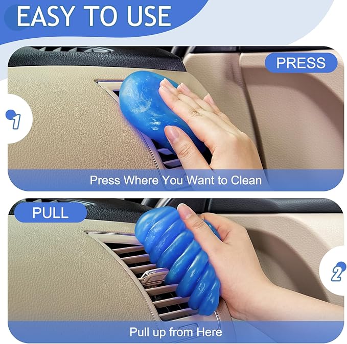 Car Cleaning Gel Car Cleaning Putty Car Putty Car Interior Cleaner Car Slime Car Detailing Kit Car Accessories Gifts for Men Women Stocking Stuffers Blue