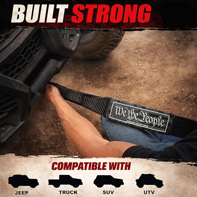 3" X 20' Heavy Duty Tow Strap - 30,000 Lb Break Strength Recovery Strap for Truck, SUV, Jeep & Off-Road Use | Reinforced Loops, Abrasion Sleeve & Carry Bag Included.
