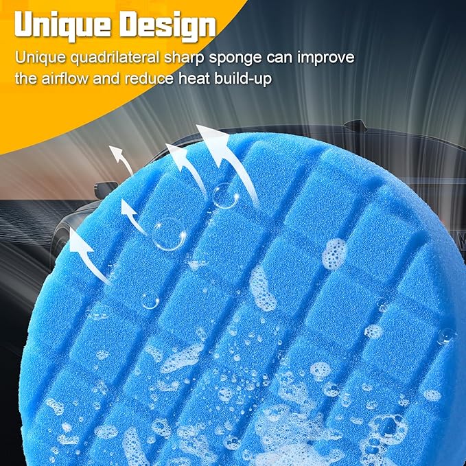 8 Pcs Buffing Polishing Pad, 5.5 Inch Buffing Pads, Compound Buffing Sponge Pads & Woolen Pads Cutting Polishing Pad Kit for Car Buffer Polisher