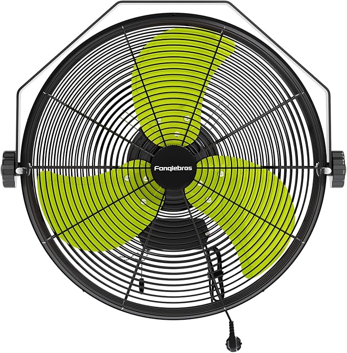 18 Inch High Velocity Wall Mounted Fan, 4580 CFM 3-Speed Metal Wall Fan with Sealed Motor, 180° Tilting Heavy Duty Industrial Fan for Patio, Garage, Barn & Gazebo, UL Listed