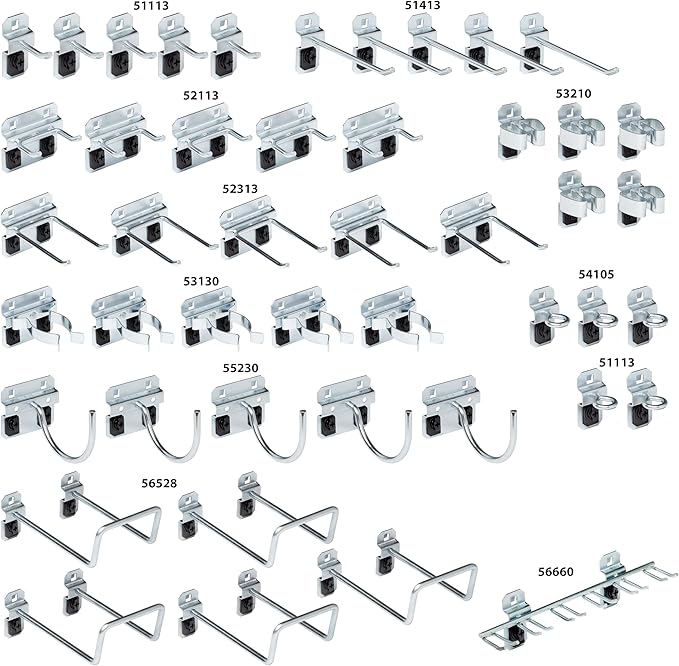 Triton Products LockHook Steel Pegboard Hook Assortment Kit - 46 Piece