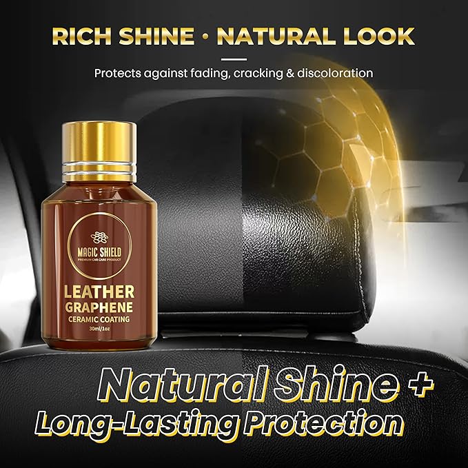Graphene Leather Care Coating- Lasts 5 Years+ in Real World - Advance SiO2 Protection, UV & Water Resistant, Perfect for Cars, Motorcycles, Marine, RVs, Furniture and Shoes