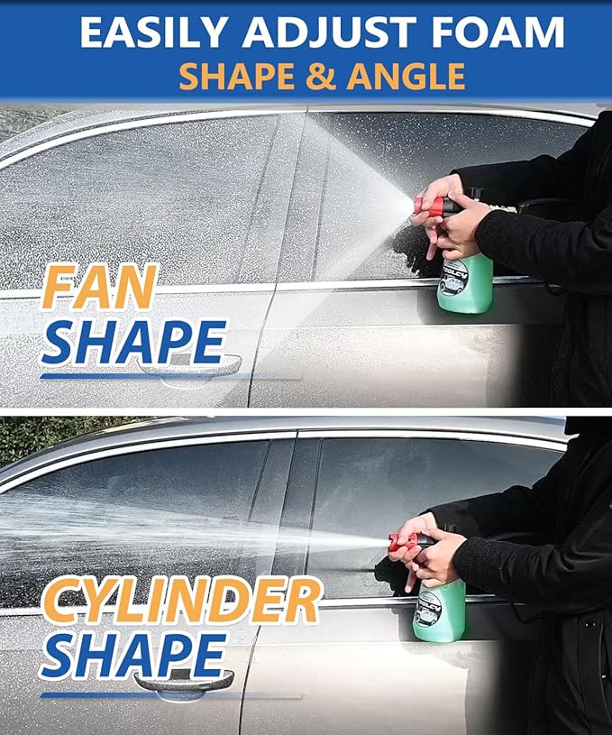 TOOLCY Foam Cannon Kit with Pressure Washer Gun 5000 PSI, 5 Nozzle Tips, 1/4" Quick Connector, 1L Bottle, Quick Release, Industrial Grade