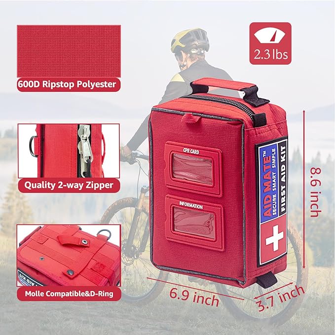 Pro First Aid Kit with Molle System Portable Emergency Survival Kits Trauma Medical Kit for Home, Office, Car, Outdoor, Hiking, Travel, Camping…