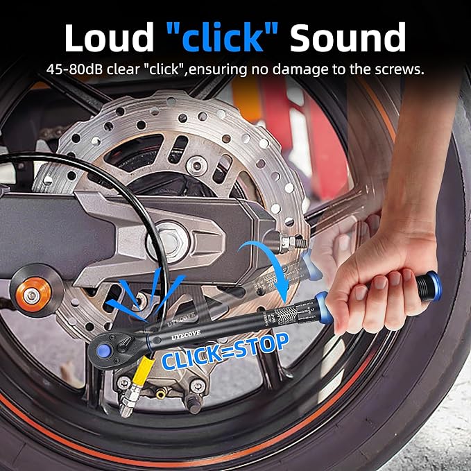 3/8-Inch Drive Click Torque Wrench, Dual-Direction Click Professional Torque Wrench 5-45FT.LB/6.8-61N.M, Dual Range Scales Graduated in FT.LB and N.M, Blue