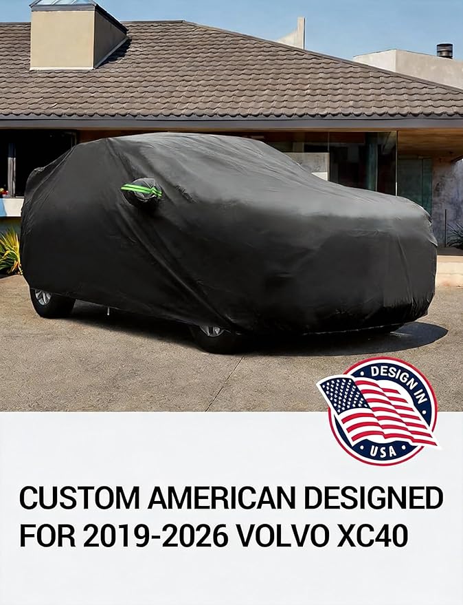 Proadsy Car Cover Custom Fit for 2019-2025 2026 Volvo XC40, Waterproof All Weather for Automobiles, Full Exterior Cover Rain Snow Sun Protector Indoor Outdoor Car Cover