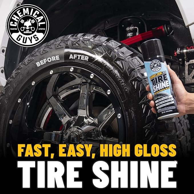 Chemical Guys ShineLogicRS Tire Shine, Deep Wet Black Shine, Safe for Cars, Trucks, Motorcycles, RVs & More, 15 fl oz