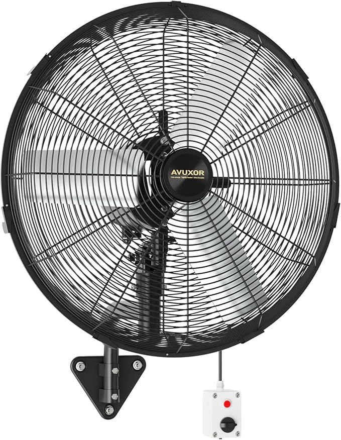 Outdoor Wall Mount Fan, 4 Speed Oscillating Wall Fan with All Sealed Brushless DC Motor, Heavy Duty Industrial Fans, Waterproof Fans for Patios, House, Garage, Warehouse, Factory, 20'' Power Control