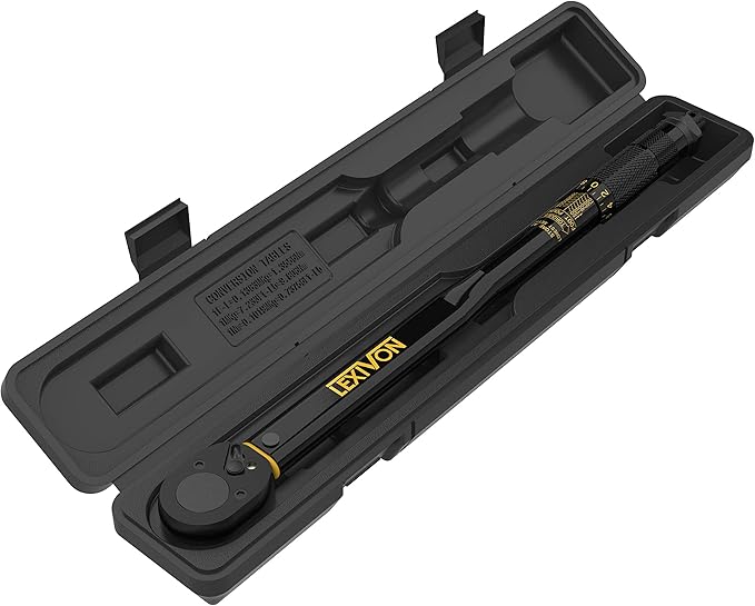 LEXIVON Torque Wrench 1/2-Inch Drive Click 10~150 Ft-Lb/13.6~203.5 Nm (LX-183)