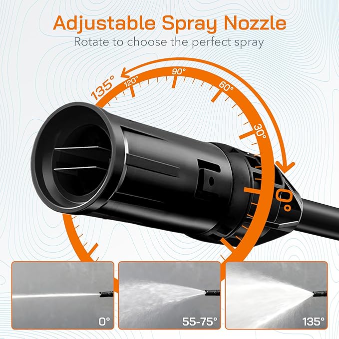 Electric Pressure Washer Power Washer Electric Powered Power Wash Power Washers with Adjustable Nozzle, Pressure Cleaning Machine with Foam Cannon for Cars, Fences, Driveways, Patios, Home Cleaning