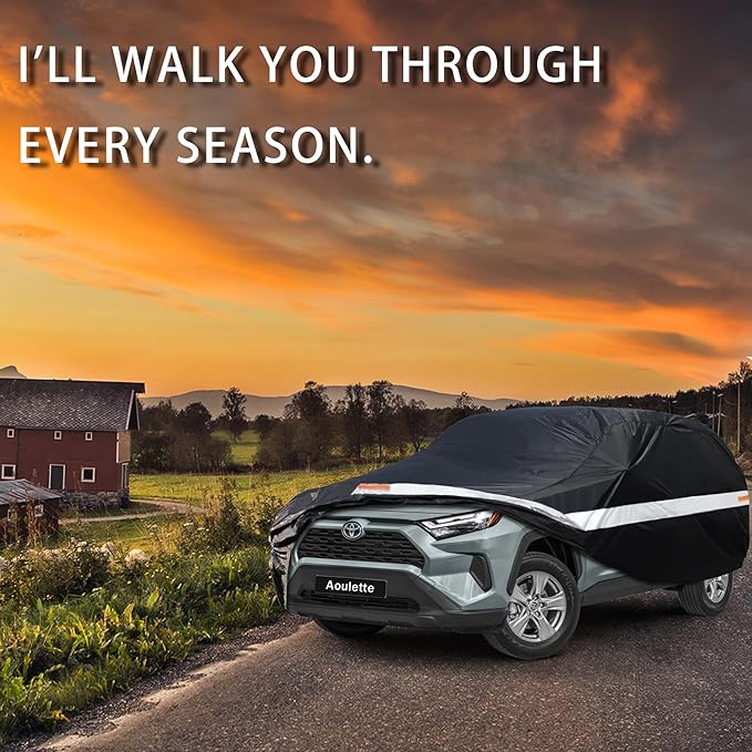 Toyota Car Cover Custom Fit for Toyota RAV4/RAV4 Prime, Waterproof Car Cover for Automobiles All Weather, Lightweight Full Exterior Cover Outdoor Sun Rain Dust Snow Wind Protection.