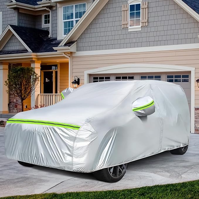 Waterproof Car Covers Replacement for 2019-2025 Mercedes-Benz GLB, 6 Layers Silver All Weather Custom-fit Car Cover with Zipper Door & Windproof Bands for Snow Rain Dust Hail Protection