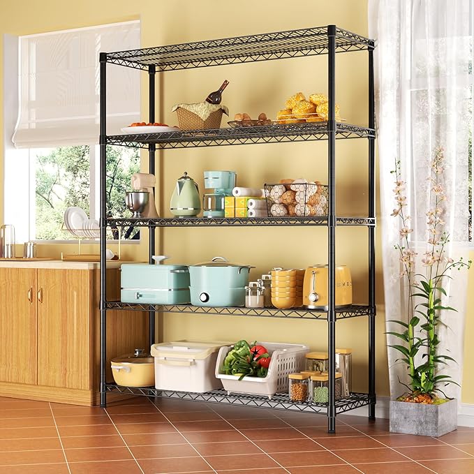 SINGAYE Shelf Closet Wire Shelving：Adjustable Metal Unit for Laundry Room Organization Bathroom Kitchen Home Garage Storage Pantry Rack Shelves