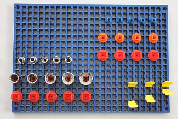 Organizer Genie ® - One Blue Pegboard to organize your Sockets, Wrenches, Pliers, Screwdrivers, Bits and All Other Tools
