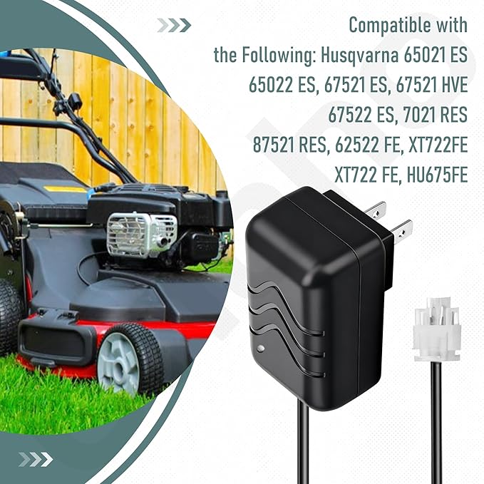 587007101 Mower Battery Charger - by Ohoho - Compatible with Husqvarna 587007101 532190097 PR25Y21RKP 428626 190097, Fits HU725AWDEX HD725E HU675FE XT722FE (12 Volt)